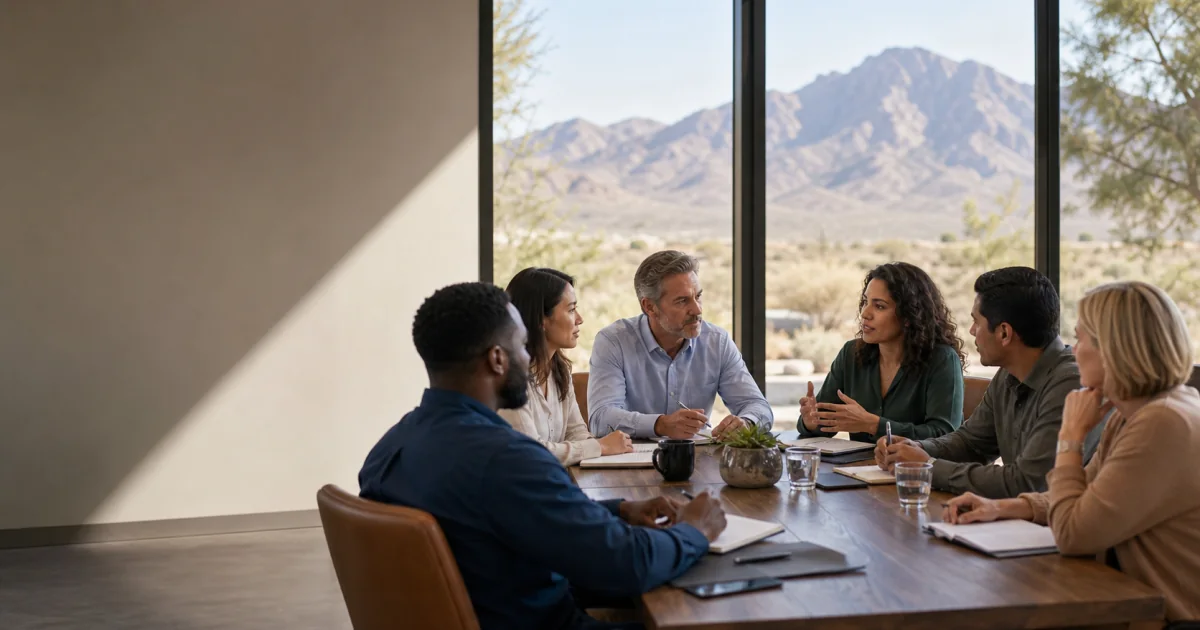 Preview scene of High Desert entrepreneurs discussing business strategy