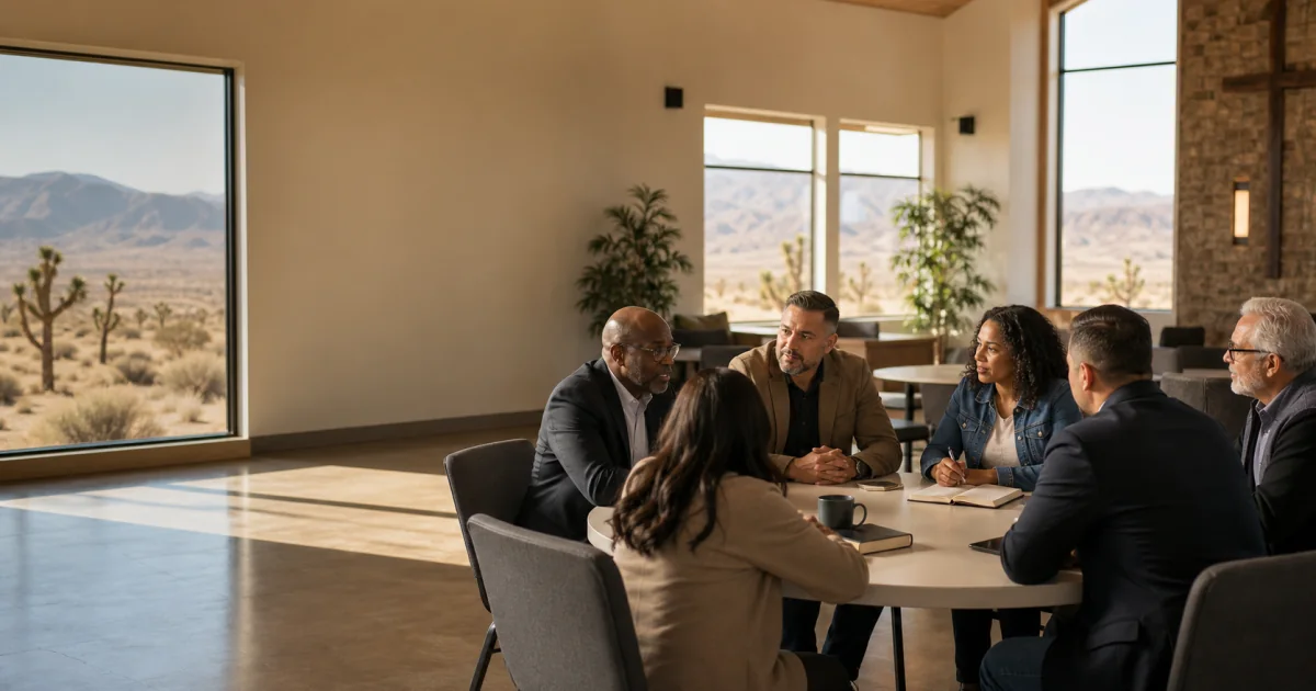 Preview scene of faith leaders in a High Desert community strategy conversation